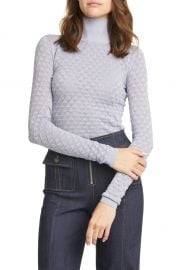 Cinq    Sept Lilette Metallic Pointelle Turtleneck   Nordstrom at Nordstrom